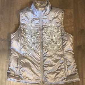 Chico’s embroidered puffer vest